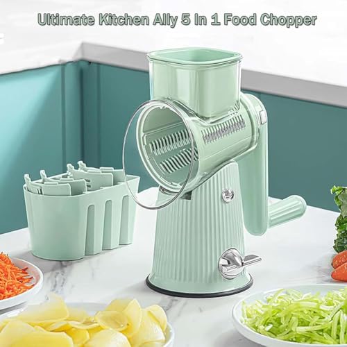 Rallador de Queso manual con manivela 5 en 1 blanco miniatura 5