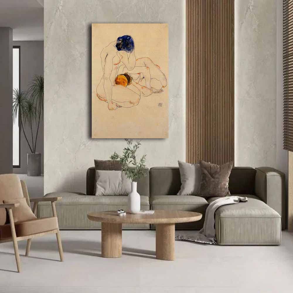 Amazon.co.jp: エゴン・シーレ-Two Friends 絵画 インテリア おしゃれ