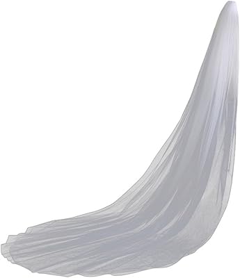 Drasawee Women Wedding Fancy Long Trailing Soft 2 Tier Veil Cathedral Length 300CM With Comb White
