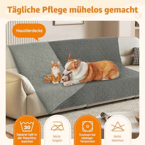 PICK FOR LIFE wasserdichte Hundedecke, beidseitig verwendbare Haustierdecke als Schutz für Sofa, Bett und Auto – waschbare Hundematte für große und kleine Hunde sowie Katzen