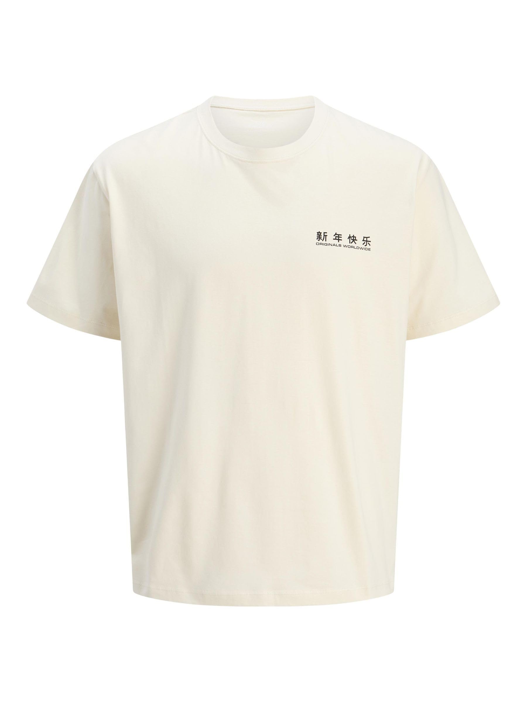 JACK & JONES Jorsnake Tee SS Crew Neck Tg, Antique White, L