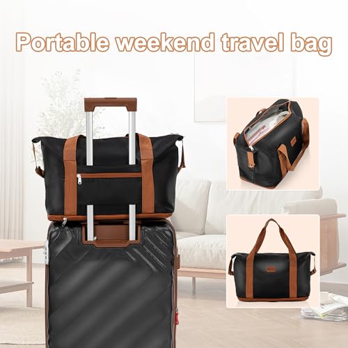 Rosamo 5 Piece Luggage Set Expandable Suitcase 22x14x9 Airline Approved Carry on, ABS Hard Case Suitcases with Spinner Wheels, TSA Lock, Black, 5PCS, Central Hardside Expandable Lu image 8