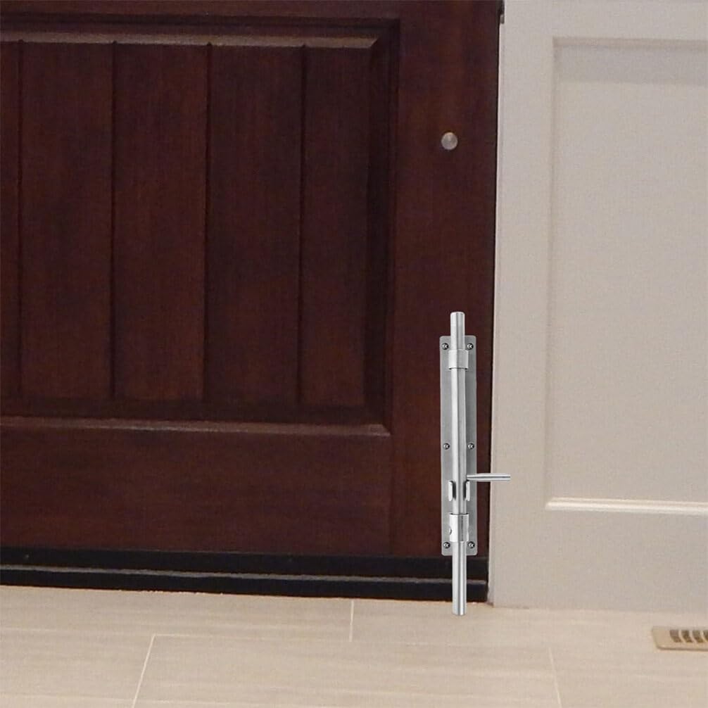 Artibetter 2pezzi Serratura Per Porta Scorrevole Acciaio Inossidabile Catenaccio Di Sicurezza Per Casa e Bagno Facile Scorrimento e Installazione Resistente e Duraturo Design Pratico Per Uso