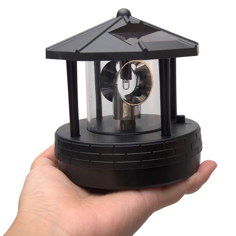 1PC Solar Lighthouse, Rotating Outdoor Waterproof LED Solar Light Beacons Tower