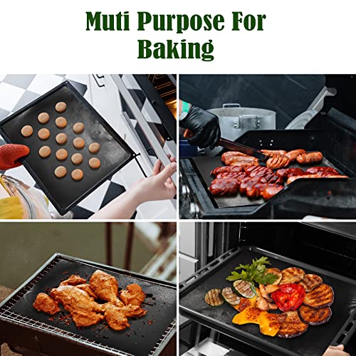 Nuokbony 6 Stove Burner Covers Pack Bbq Grill Mat For Outdoor Grills Baking Mats Reusable And Easy To Clean Non-Stick Reusable Grilling Mats 15.7 X 13 Inch Multifunction (Black) #TOP5