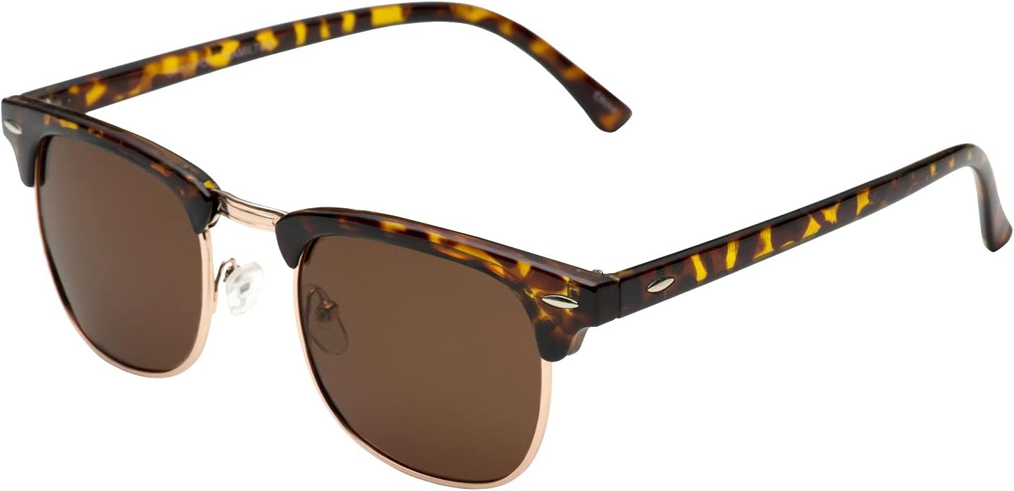 Polarized Designer Inspired Vintage Sunglasses Half Frame Classic Retro