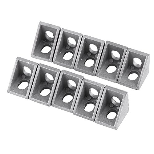 10pcs t Slot perfil de aluminio soporte angular topincn aleación de aluminio Forma L ángulo Brace esquina derecha Brace Fastener 20 x 20 mm