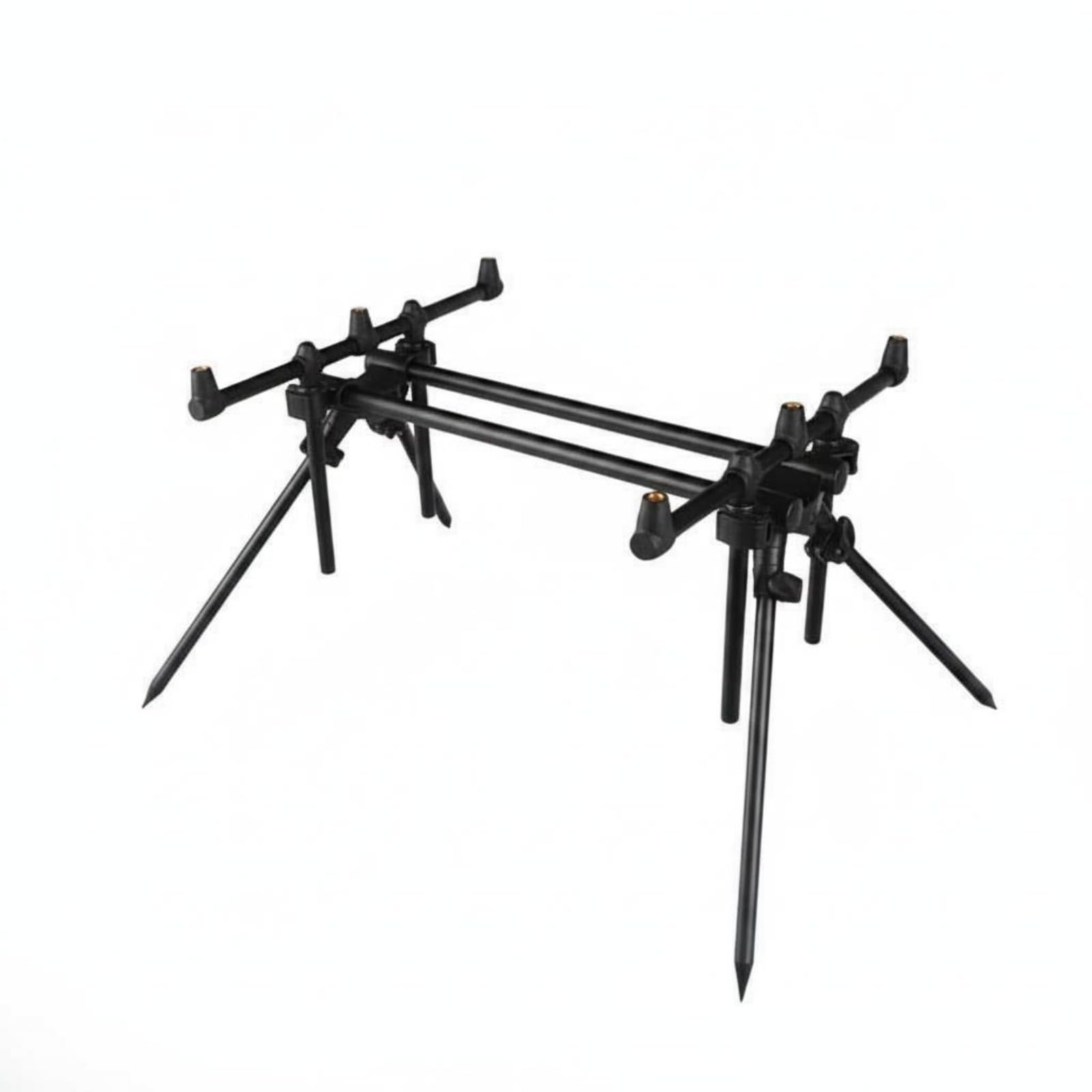 Support de Canne Télescopique Pliable Support de Canne à Pêche Réglable Piques Au Sol pour Pêcheurs