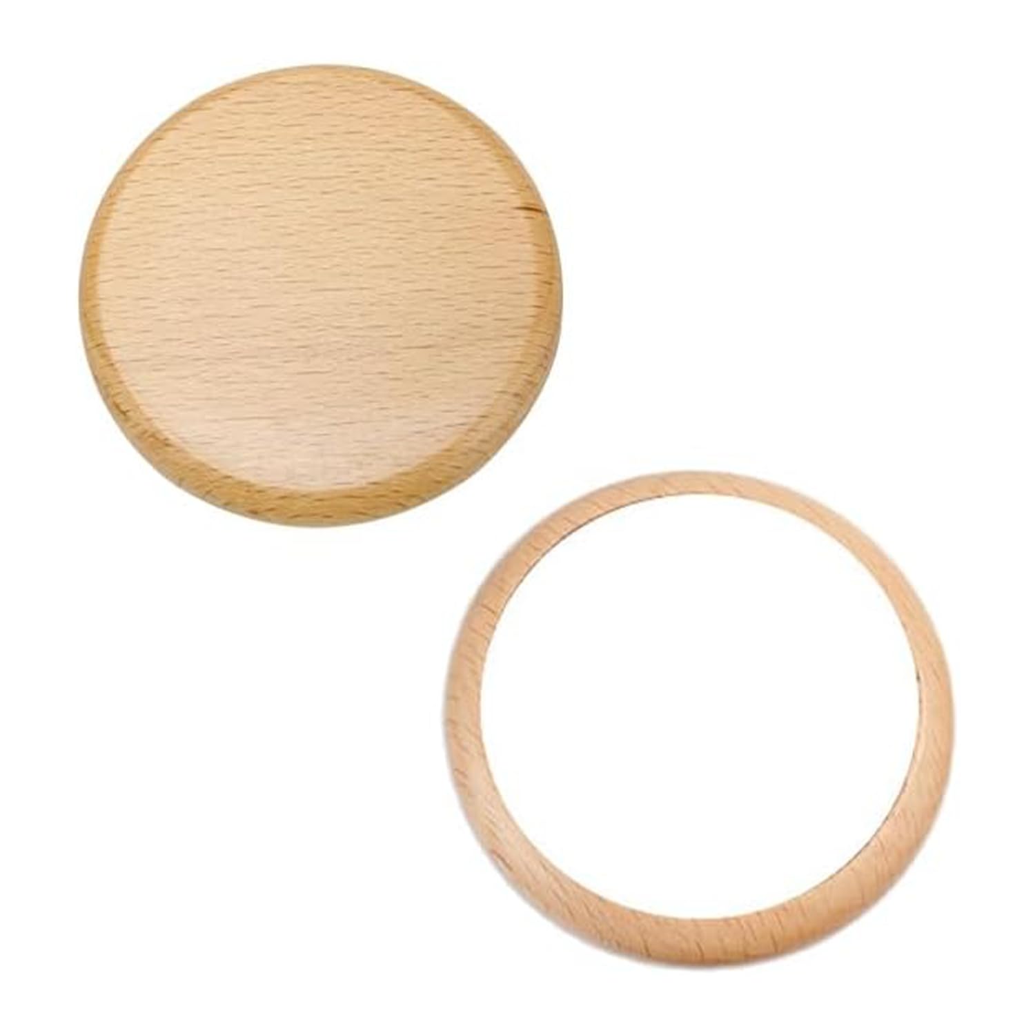 URBAN BOX Mini Wooden Pocket Make Mirror Round Compact Mirror (1pc)-image-5