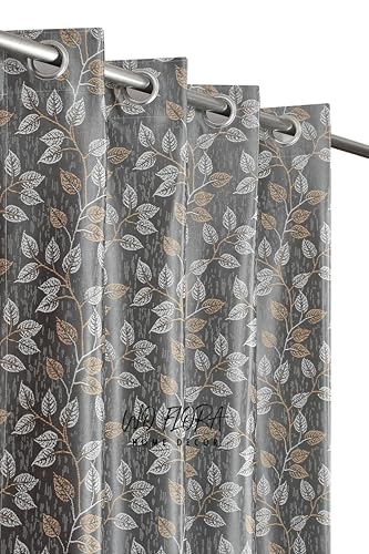 Image of Curtain for Window 5 feet Set of 3 Living Room Curtains Panel | Premium Drawaing Room Parde | Grey Color Curtain 5 ft