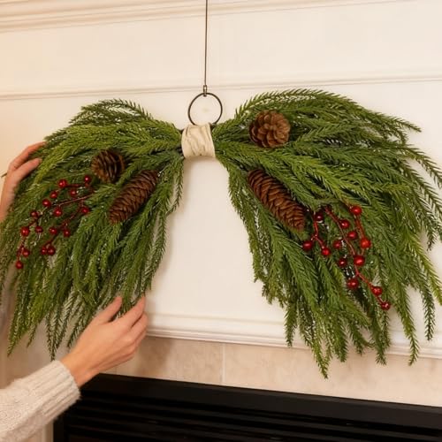 Couronne de Noël extérieur suspendable durable pour porte et clôture