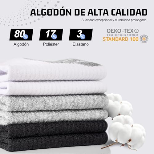 Miniatura 6 de 10/20 Pares Calcetines Tobilleros Hombre Mujer, Calcetines Cortos Algodón Transpirables, Ideales para Deporte, Correr, Casa, Trabajo, Verano