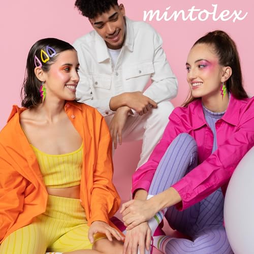 Mintolex Retro 80s Neon Lightning Bolt Drop Earrings – Funky Acrylic Accessories for Glow Parties, Costumes, and Everyday Style - Image 5