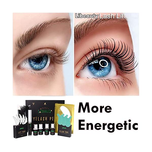 Libeauty Eyelash Lift and Color Kit Brow Lamination with Black Lash Perm Quick Lifting & Voluminous Coloring with Complete Tools DIY Use at Home & Salon Supplies