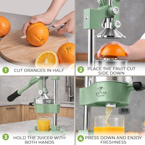 Image of Zulay Kitchen Cast Iron Juicer - Heavy Duty Manual Juicer with Detachable Strainers for Easy Cleaning, Orange Juice Press for Citrus Fruits, Perfect for Bartenders, Juice Lovers & Health Enthusiasts
