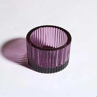 Safari Homeware Tea Light Holders Glass Set of 12, 5 x 3.5cm, Votive Candle Holder Home Decor (Purple)