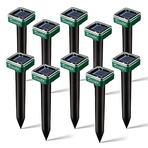 Solar Mole Repellent, 10 Pack Ultrasonic Mole Repellent Solar Powered, Waterproof Snake Vole Gopher Repellent for Garden & Yard (Green) Solar Mole Repellent, 10 Pack Ultrasonic Mole Repellent Solar Powered, Waterproof Snake Vole Gopher Repellent for Garden & Yard (Green)