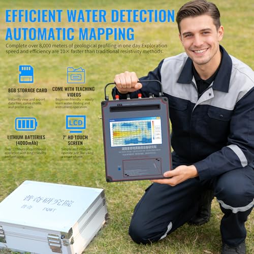 Image of TC700 Underground Water Detector for Well Drilling Point Locate | 150 /300 /500 /600M Depth Optional Aquifer Scanner for Borehole Multi Frequency Water Vein Finder for Geological Exploration