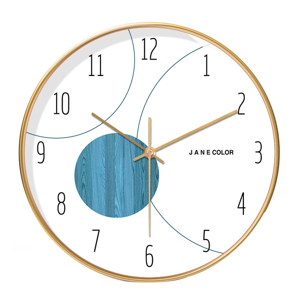Horloge murale dorée 12 pouces au design minimaliste pour le salon