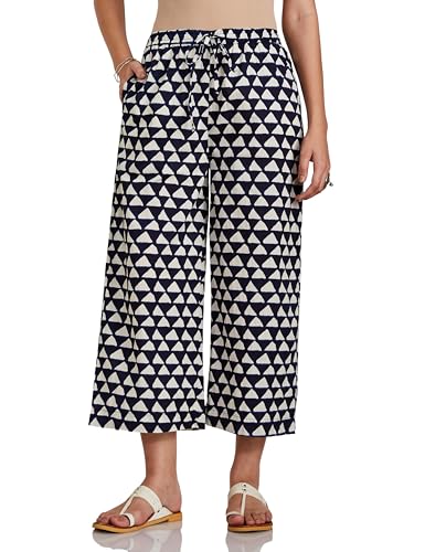 Image of Amazon Brand - Myx Women Cotton Relaxed Fit Palazzo (Available in Plus Sizes)