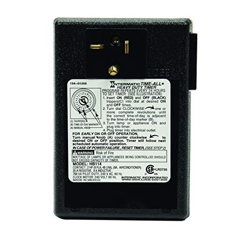 Intermatic Hb114 Heavy-Duty Plug-In Air Conditioner And Appliance 240 Vac Timer #TOP1
