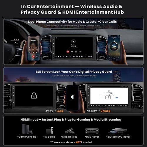Image of ATOTOZONE 7-Inch Touchscreen Double-DIN Car Stereo,AI Agent,7.1.2 Surround Stage,4V RCA, 4G LTE, 8G+128G in-Dash Navi,Optical SPDIF Output,HDMI Input, ADS Protocol,Wireless CarPlay&Android Auto