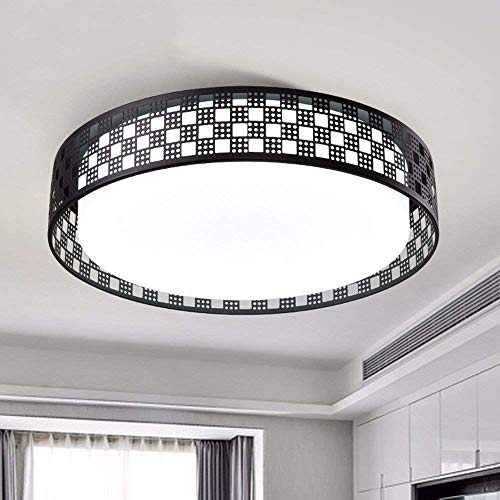 Plafonnier LED noir de 47cm dimmable style américain pour salon et chambre