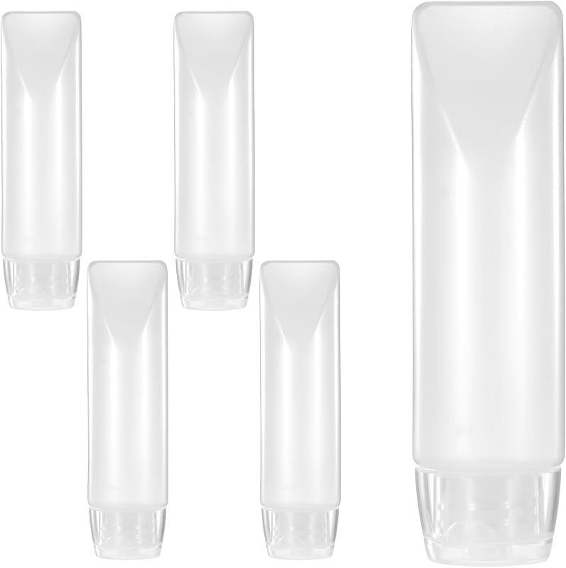 Frascos Recarregáveis Piriuuo para Pasta de Dente, 30 mL, Transparentes, Pacote com 5
