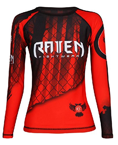 Raven Fightwear Women's The Red Rash Guard MMA BJJ Red X-Small
