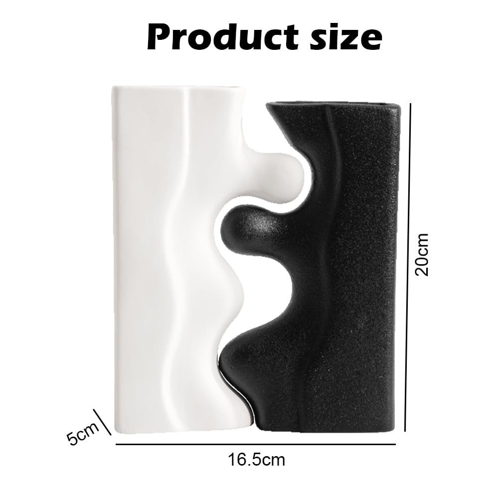 Ceramic Vase Matt, Set of 2 Ceramic Vases for Pampas Grass Modern Home Decor - Image 2