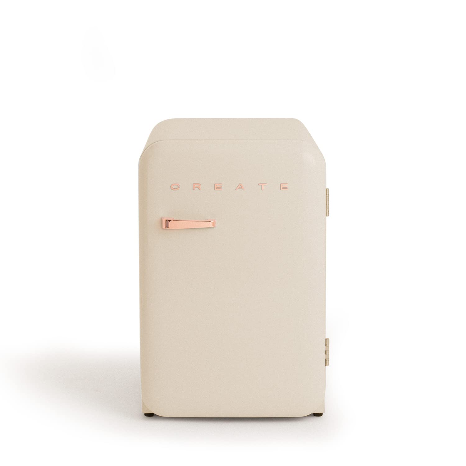 CREATE / RETRO FRIDGE 83.5 ROSE GOLD/Frigorifero bianco sporco maniglia oro rosato/Minibar, congelatore, 83.5 cm