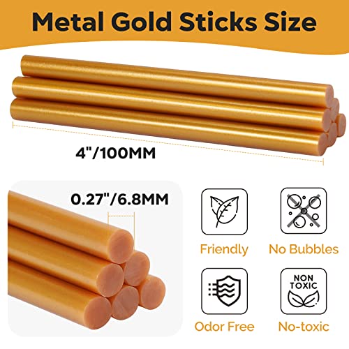 Mini Hot Glue Sticks Gold 82 Pack 4" And 0.27'' Diameter Colored Hot Glue Gun Sticks For Kids Adults Diy Art Craft Sealing Repairing Gift Wrapping Festival Home Decoration #TOP1