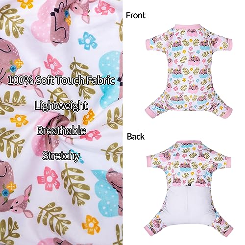 Image of CuteBone Small Dogs Outfit Soft Puppy Onesies Pjs Dog Pajamas Pet Coat Cat Apparel Comfy Doggie Jumpsuit Bodysuit for All Seasons