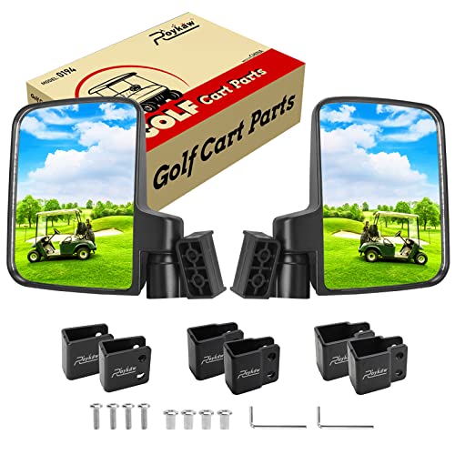 Roykaw Golf Cart No Drilling Folding Side Rearview Mirror For Ezgo, Club Car, Yamaha - Upgrade Locked Bracket/More Sturdy, Convex Design/Larger Viewing Range #TOP14