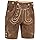 PAULGOS Herren Trachten Lederhose HK1 + Träger, Echtes Leder, Größe 48, Hellbraun