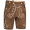 PAULGOS Herren Trachten Lederhose HK1 + Träger, Echtes Leder, Größe 44, Hellbraun