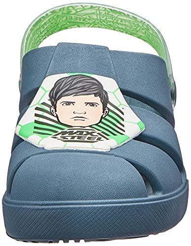 Sandália Max Steel Babuch, Grendene Kids, Meninos, Azul/Verde, 32/33