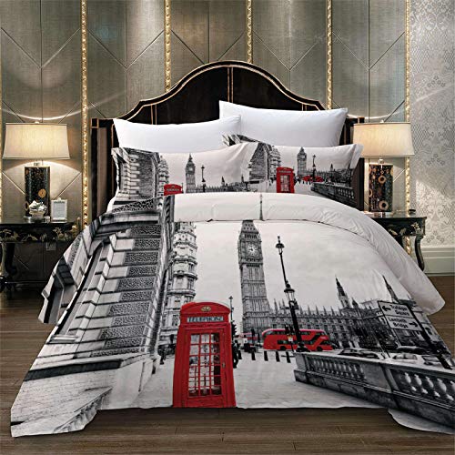 Housse de Couette 140x200 Douce en Microfibre 110g avec Zip - 2