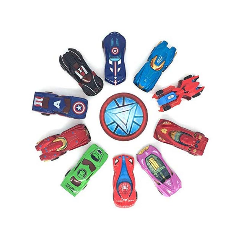 PLUSPOINT 10Pc Super Hero Metal Vehicles Set Cars Alloy Push N Go Vehicles, Mini Racing Cars for Toddlers, Girls and Boys Kids Play Set, Die-Cast Toy Car Set, Multi color (B07T7J74RX) Amazon Price History, Amazon Price Tracker