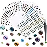 Skylety 4392‬ Pcs Fishing Lure Eyes 3D Artificial Eyes Stickers Assortment with 1 Piece Tweezer for Fishing Baits DIY Accessory, 3/4/ 5/6 mm