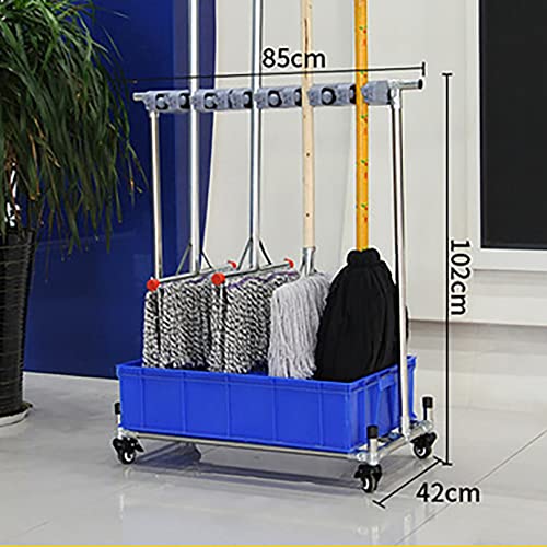 Supporto per Scopa e mocio, Resistente Supporto per Scopa e mocio, può Essere spostato, Supporto per mocio Bagnato, Supporto per mocio, Carrello per Attrezzi per la Pulizia, suppor