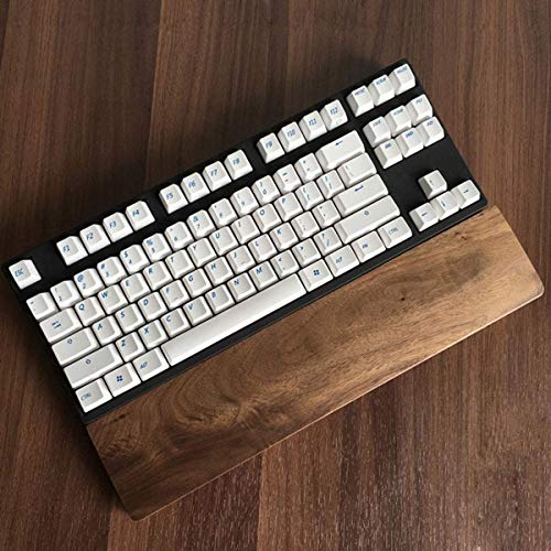 Walnut Wooden Keyboard Wrist Support Anti-Skid Pads for 60-Key Mechanical Keyboard 11.8x3.1x0.7 Inch