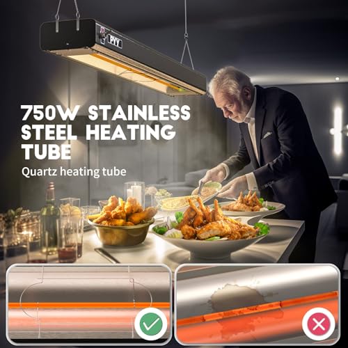 Pyy FY-701-90 35 Inch Food Heat Lamp Aluminum Infrared Strip Heater Overhead Food Warmer Light Electric Commercial Grade thumb #2