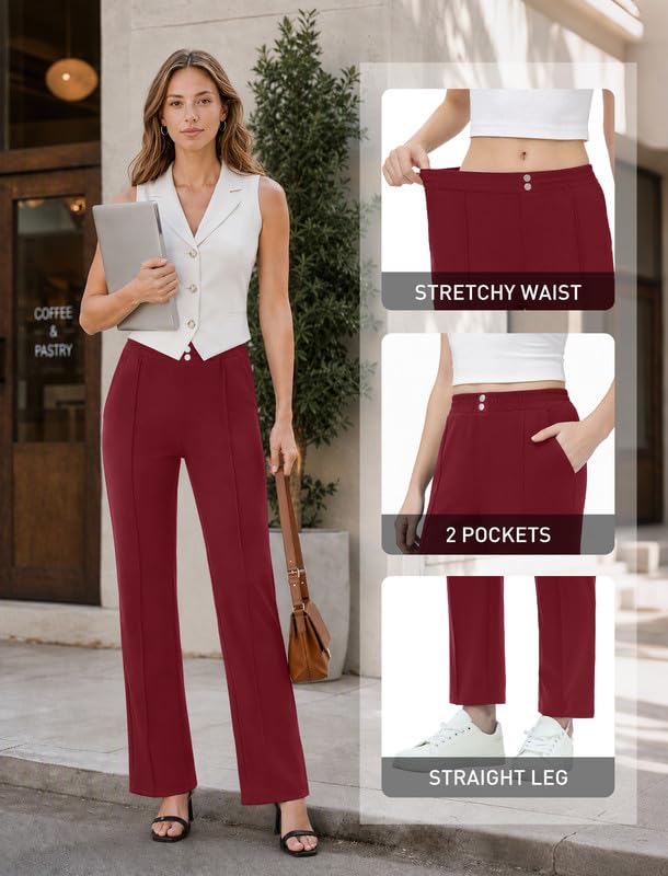 JEKAOYI Womens Stretchy Dress Pants High Waist Work Trousers Pockets - image 5