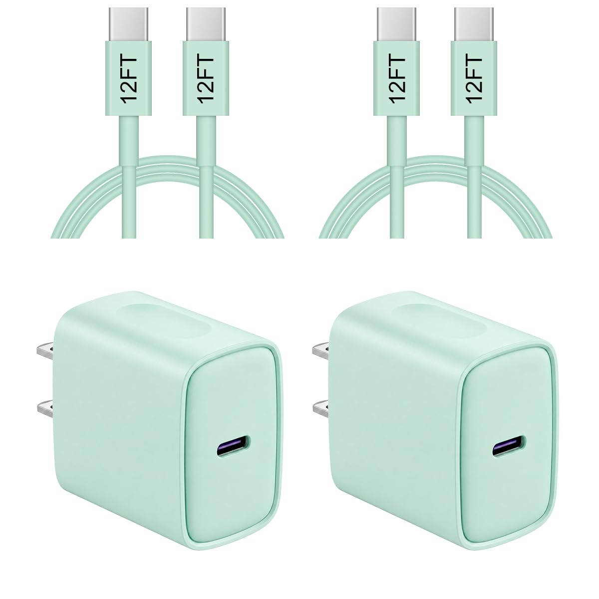 iPhone 17 16 15 Charger Fast Charging 12FT - 20W USB C Charger Block