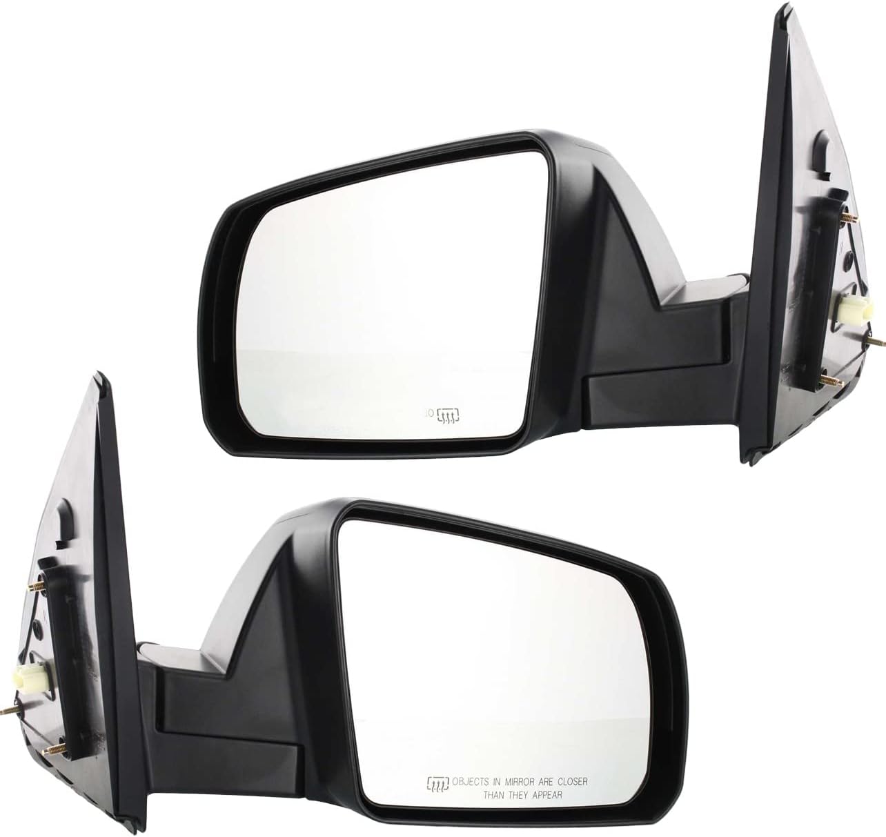 Kool Vue Driver & Passenger Side Heated Door Mirrors For Toyota Tundra 2007-2013 Power Manual Fold Textured Cold Climate Without Signal Light, Memory, Puddle Lamp