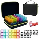 Monatliche Pillenbox Organizer 3 Mal Täglich,Medizin Aufbewahrungsbox mit Reiseetui und Tablettenteiler,Lebensmittelqualität PP Material,Tragbar für Vitamine und Nahrungsergänzungsmittel