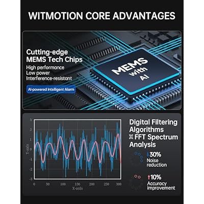 [BLE Vibration Sensor] WTVB01-BT50 Smart Vibration Module Ar-duino, 3-axis Vibration(Amplitude+Frequency+Displacement+Speed) Detector, Wireless Acceleration Shock Motor Monitor