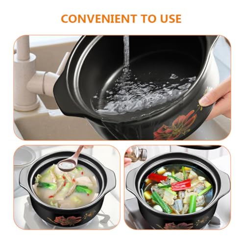 Cocotte en Céramique 1100ml Marmite Ragoût Cuisson Saine Résistante - 4