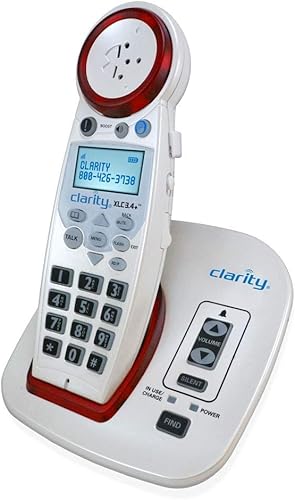 Clarity XLC3.4+ - Teléfono fijo inalámbrico amplificado para personas mayores, ancianos, con problemas auditivos, con discapacidad auditiva |